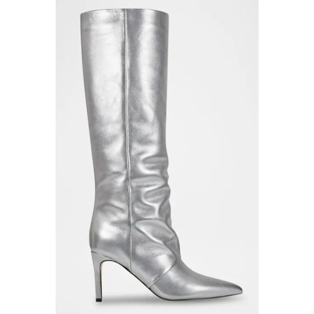 Marc Fisher Metallic Silver Knee-High Boots